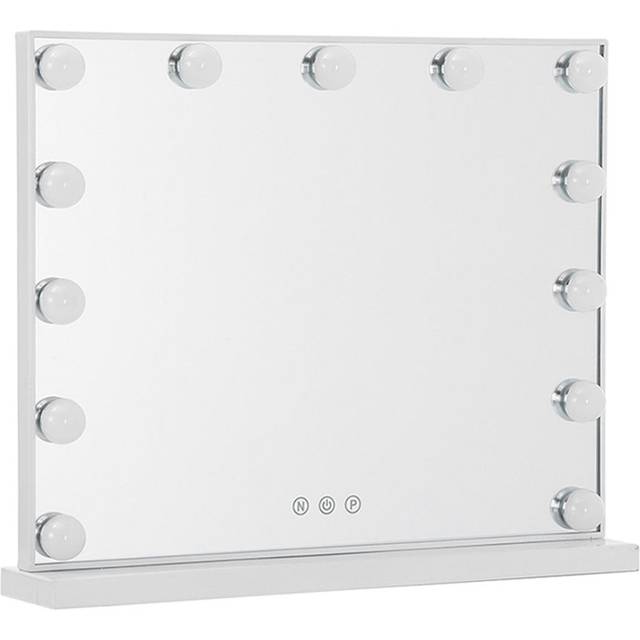 Living and Home LED Lighted White Makeup Vanity Mirror with Smart Sensor Screen - 50 x 42cm