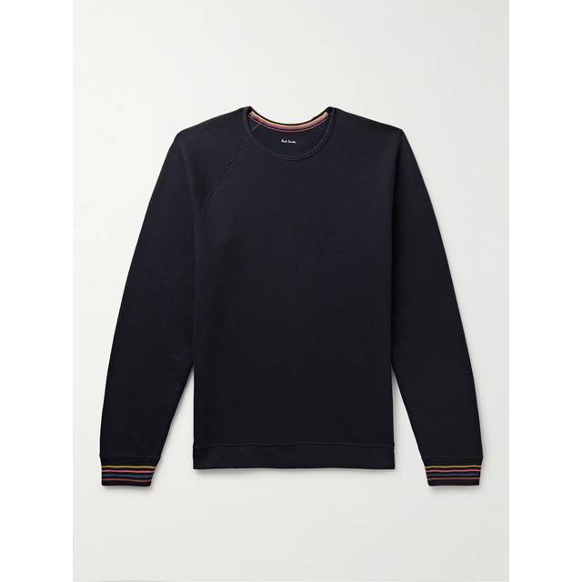 Paul Smith - Striped Appliquéd Cotton-Jersey Sweatshirt - Men - Blue - S