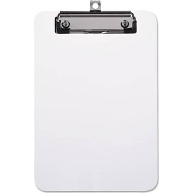 UNV Plastic Clipboard with Low-Profile Clip, Clear - 6 x 9 in.