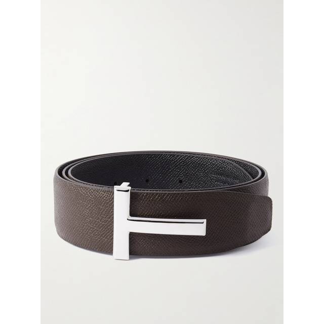 TOM FORD - 4cm Reversible Full-Grain Leather Belt - Men - Brown - EU 85