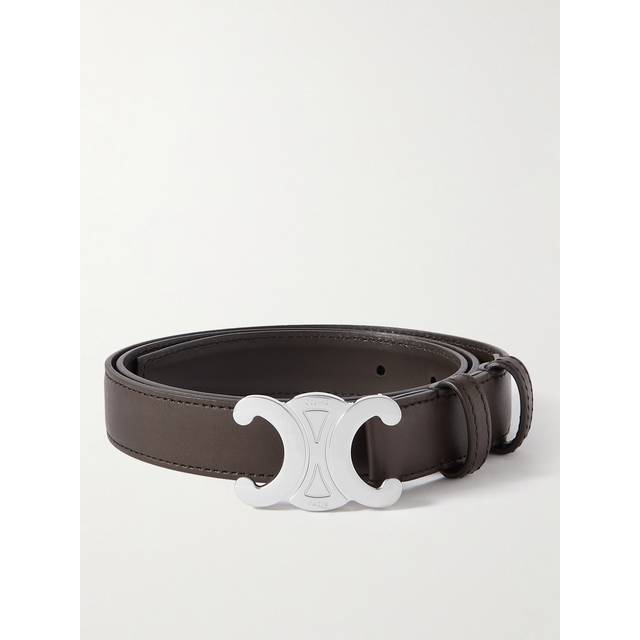 CELINE HOMME - 2.5cm Triomphe Leather Belt - Men - Brown - EU 95