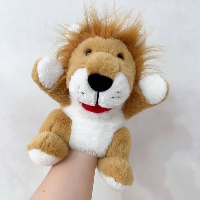 (Lion) Animal Jungle Stuffed Animal Pp Cotton Hand Puppet Cartoon Children Toy Cute