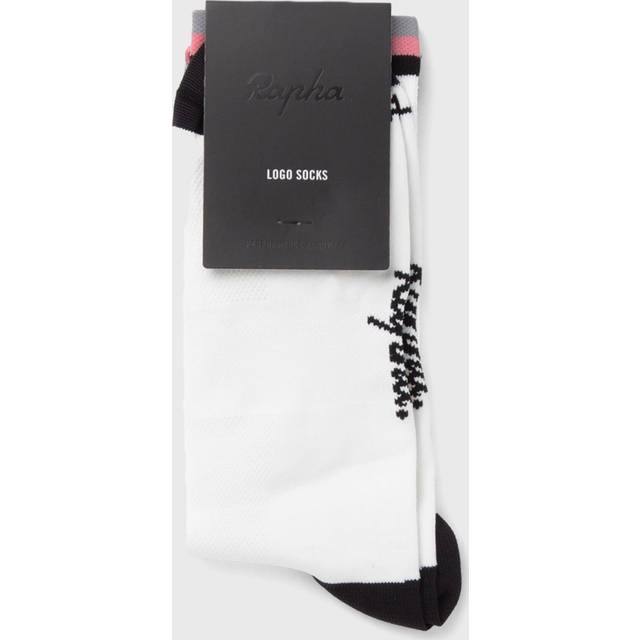 Rapha Logo Socks Strumpor White/Black/Pink XL