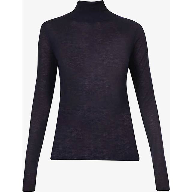 Joseph Womens Vy Cashair Turtleneck Cashmere-knit Jumper S - NAVY