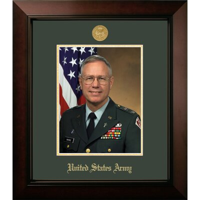Campus Images ARPLG001 8 x 10 in. Patriot Frames Army Portrait Legacy Black Cherry Frame with Gold Medallion