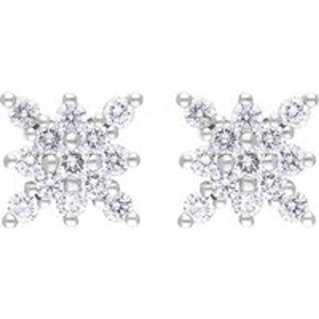 18ct White Gold 0.68ct Diamond Star Cluster Earrings