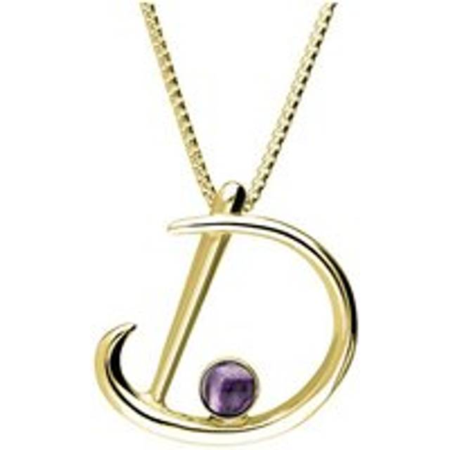 9ct Yellow Gold Blue John Love Letters Initial D Necklace - Yellow Gold