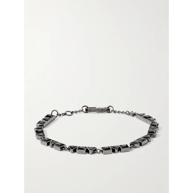 CELINE HOMME - Silver-Tone Strass Crystal Bracelet - Men - Black - L