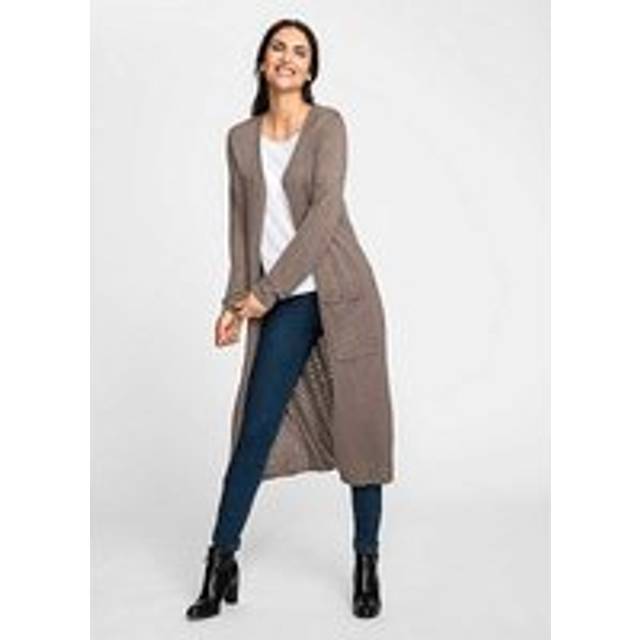 Witt V Neck Long Cardigan - Taupe