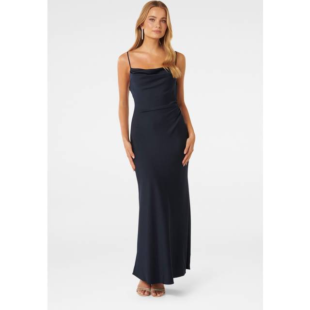 Mia Satin Dress - Navy - Celebrating modern femininity, Australian label Forever New is all about alluring prints and flattering silhouettes. Bringing an air of luxury to the everyday, Forever New's striking attention to detail- from delicate lace to intricate stitching- lifts each piece giving it covetable status. Whether it's a wedding guest outfit or a sharp suit you're looking for, Forever New's latest collection has something for every occasion.