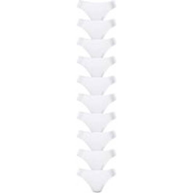 Petite Fleur Pack of 10 Thongs - White