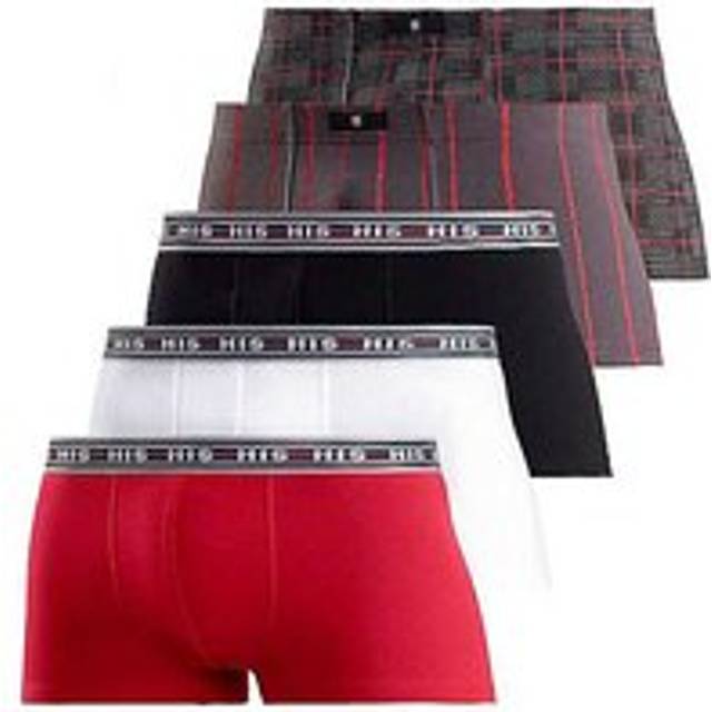 H.I.S. Pack of 5 Hipster Trunks - Black