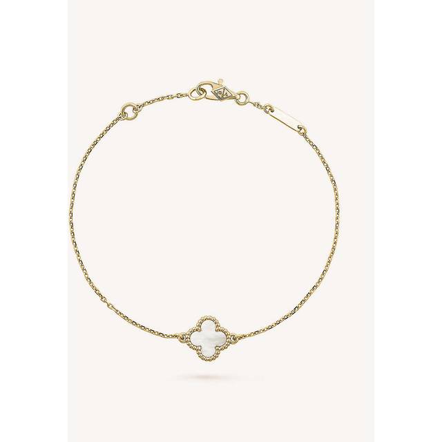 Van Cleef & Arpels Womens Yellow Gold Sweet Alhambra and Mother-of-pearl Bracelet - YELLOW GOLD