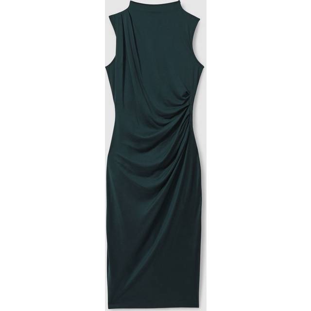 Beaux Draped Dress - DARK GREEN - Beginning with men's tailoring in 1970's London, Reiss' design philosophy has endured for over five decades, maintaining the distinctive tailoring, sharp cuts, and contemporary prints it has become famous for to create investment pieces destined to stay in your wardrobe for seasons to come.