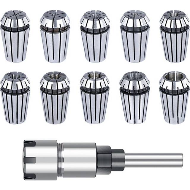 11Pcs ER16 Spring Collet Chuck with 8mm Shank 2-10 1/8 1/4 Gripping Range for CNC Milling Lathe Tools