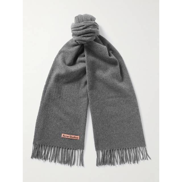 Acne Studios - Canada Logo-Detailed Fringed Cashmere Scarf - Men - Gray