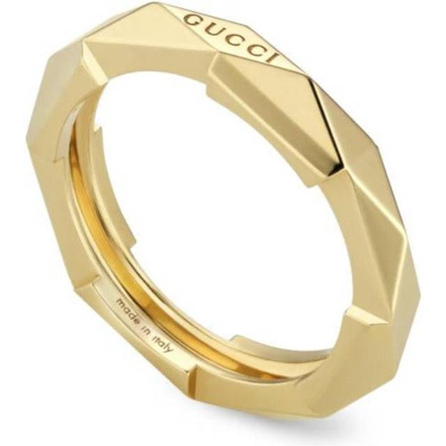 Gucci Link to Love 18ct Yellow Gold 4mm Studded Ring - Q.5