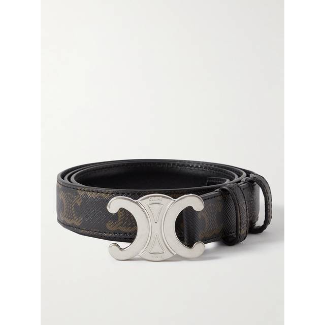 CELINE HOMME - 2.5cm Triomphe Leather Belt - Men - Black - EU 95