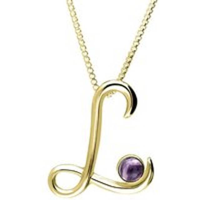 9ct Yellow Gold Blue John Love Letters Initial L Necklace - Yellow Gold