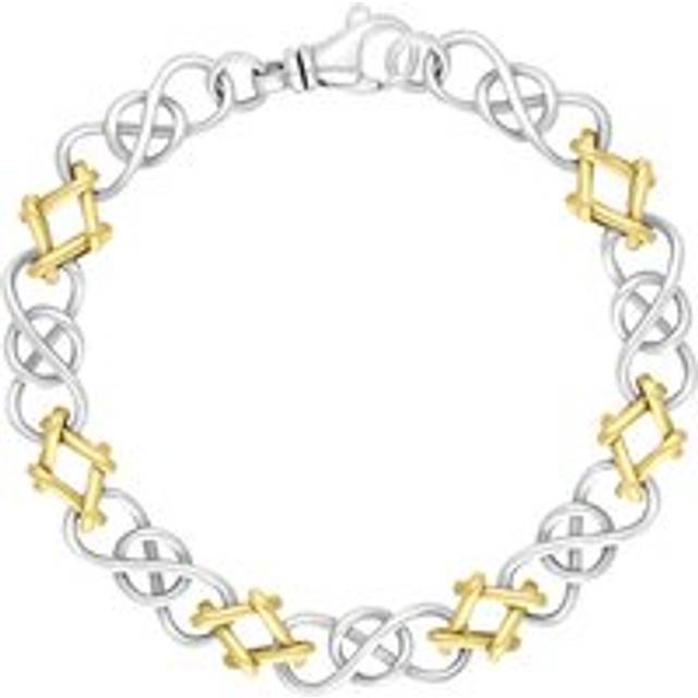 18ct Yellow Gold Sterling Silver Celtic Knot Handmade Bracelet