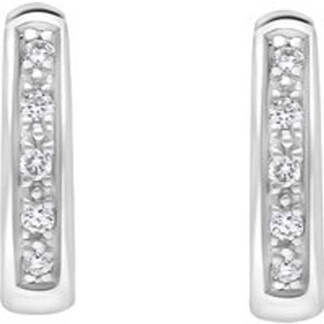 18ct White Gold Diamond 10mm Hoop Earrings