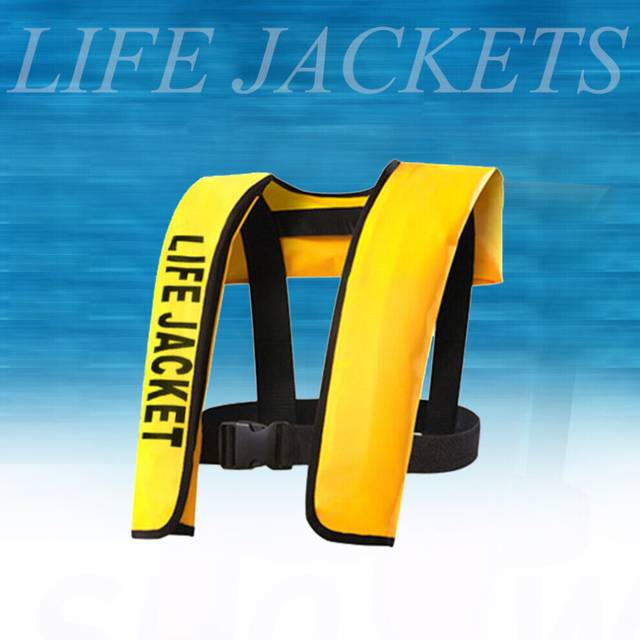 (Yellow) Adult Life Jacket Adjustable Vest Buoyancy Aid Sailing Kayak Inflatable 150N UK