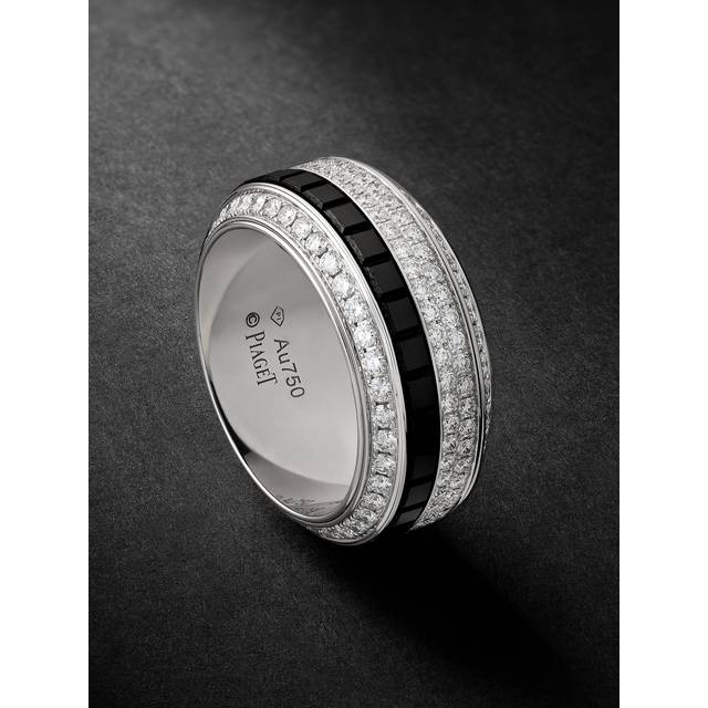 Piaget - Possession 18-Karat White Gold, Diamond and Ceramic Ring - Men - Silver - 61