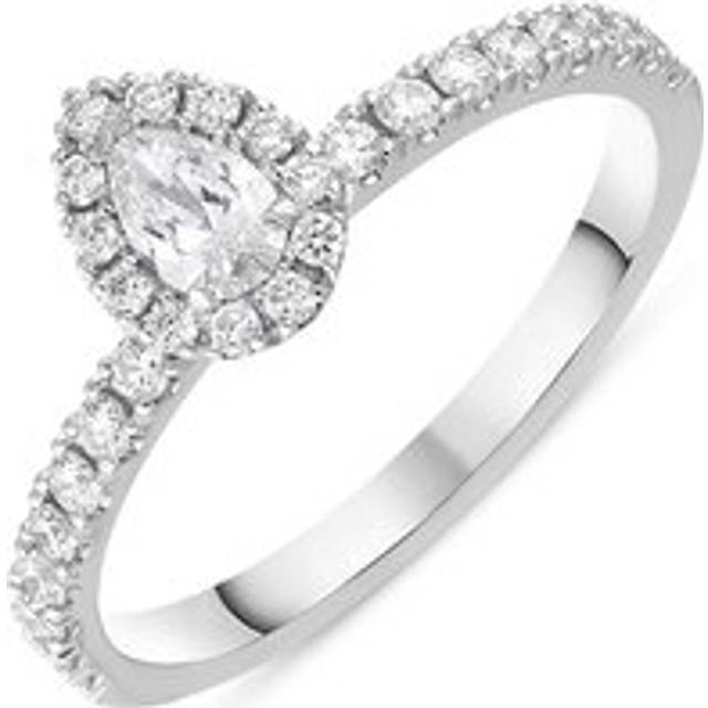 18ct White Gold Diamond Pear Cut Cluster Ring