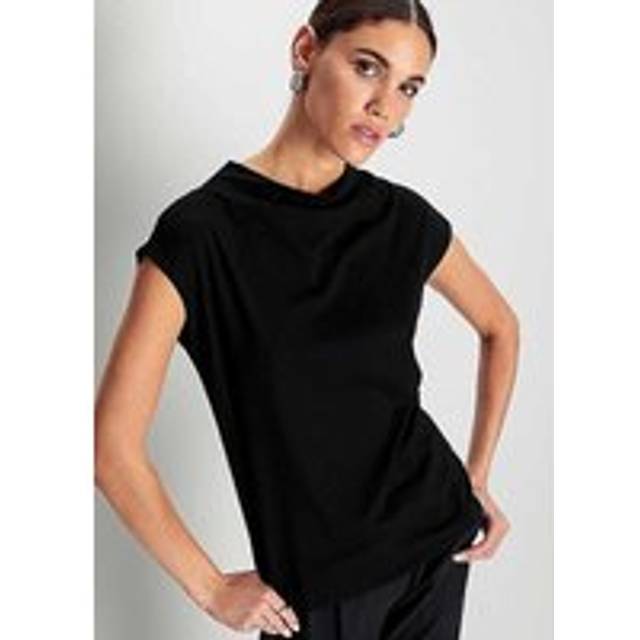 Hechter Paris Dropped Shoulders Waterfall T-Shirt - Black