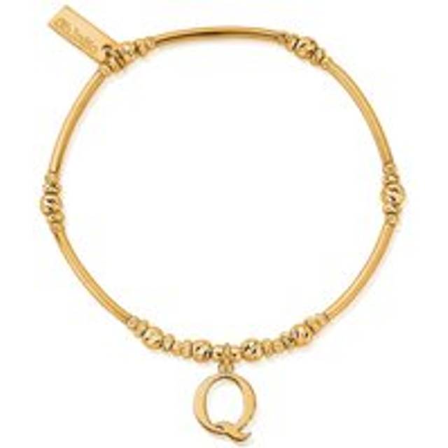 ChloBo Sterling Silver Gold Plated Initial Bracelet Q - Gold