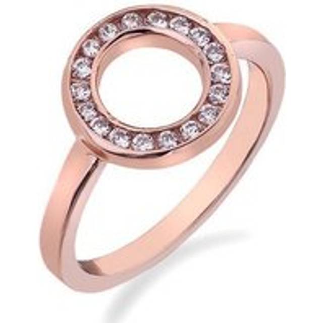 Hot Diamonds Saturno Rose Gold Plated Cubic Zirconia Ring D - Rose Gold N