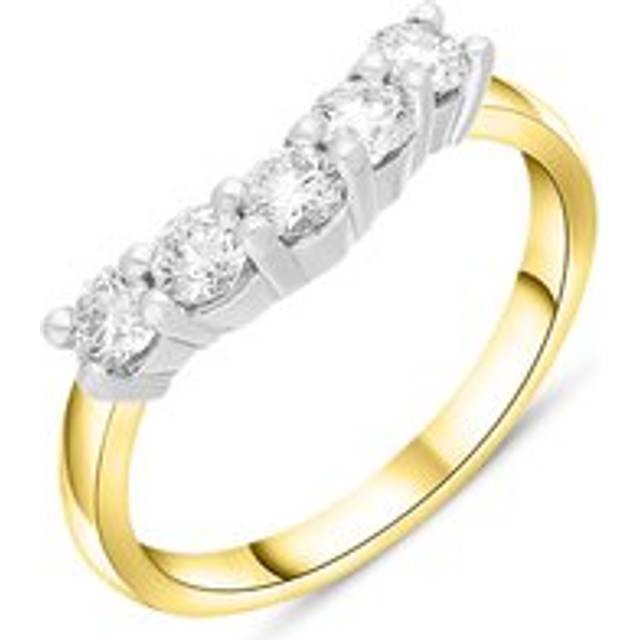 18ct Yellow Gold 0.55ct Diamond U Shape Half Eternity Ring - Yellow Gold