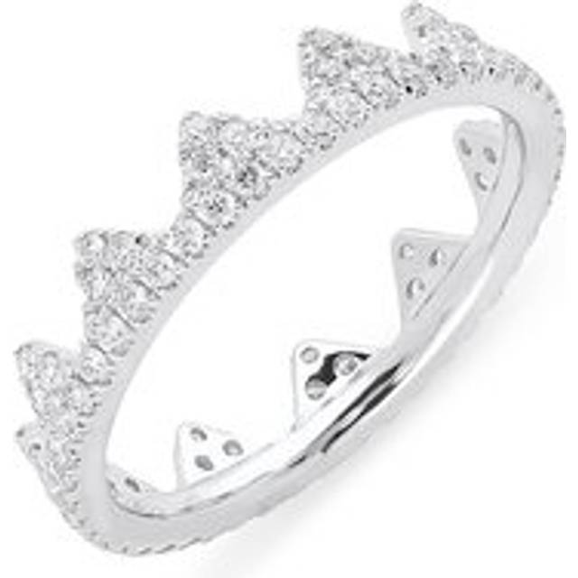 18ct White Gold 0.64ct Diamond Geometric Stacking Ring - White Gold