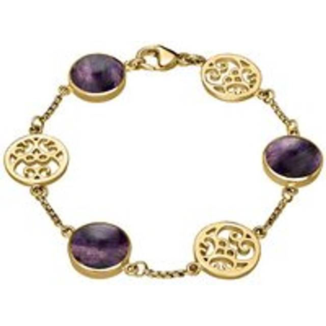 9ct Yellow Gold Blue John Flore Filigree Bracelet