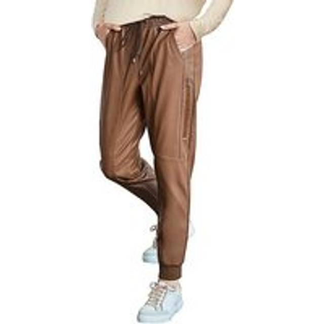 Heine Faux Leather Leisure Trousers - Brown