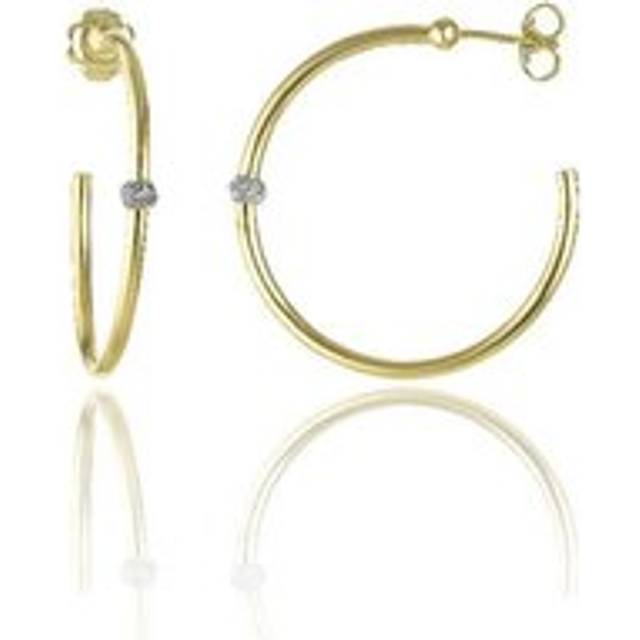 Chimento Bamboo Flirt 18ct Yellow Gold 0.20ct Diamond Hoop Earrings