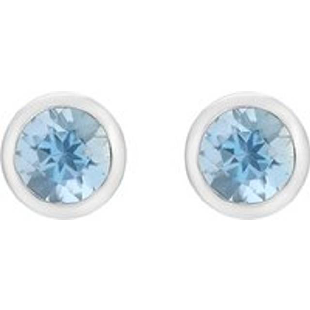18ct White Gold Aquamarine Stud Earrings