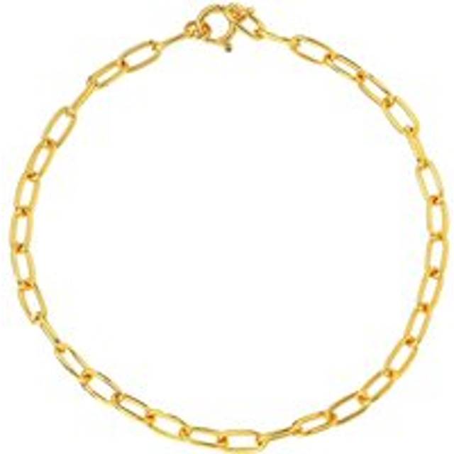 Gold Plated Paperclip Bracelet - 7 inches