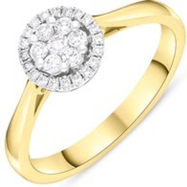 18ct Yellow Gold 0.24ct Diamond Round Cluster Ring