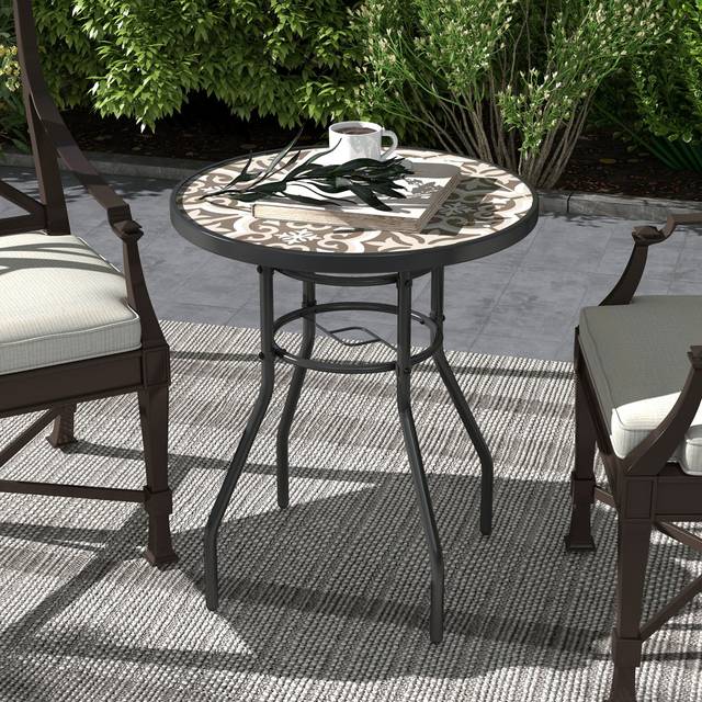 Colfax Round 4 - Person 60Cm L Outdoor Bistro Table - Tan