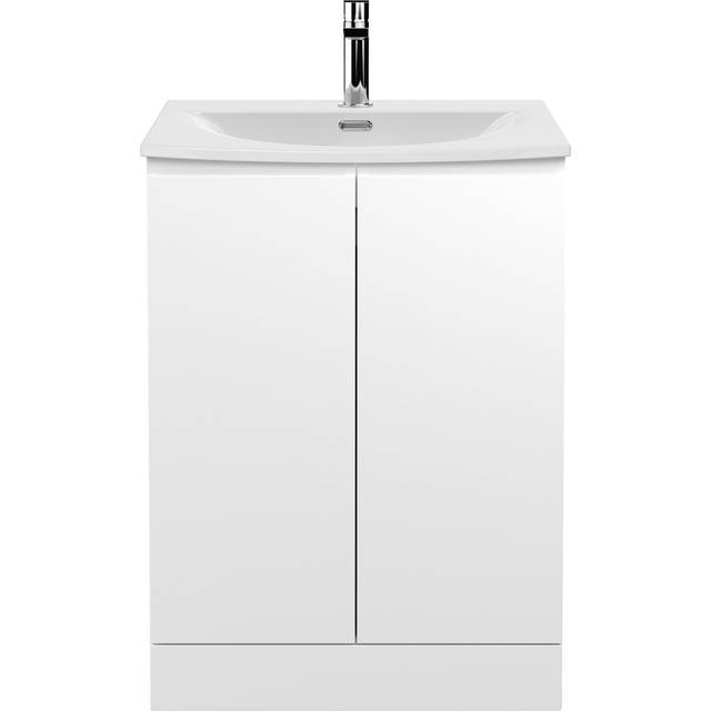 Hudson reed urban floor standing 2-door vanity unit & basin 4 satin white 600mm
