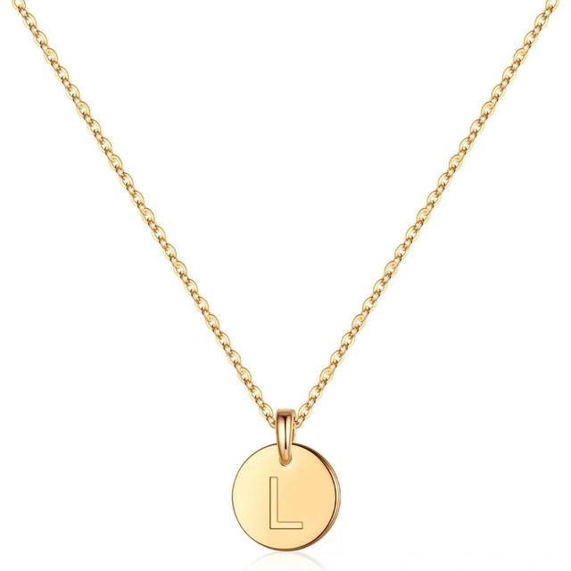 Christmas Birthday Gifts S925 Sterling Silver Initial Necklaces for Girls Women  Tiny Cute Initial Pendant Necklace Valentines Birthday Jewelry Gifts