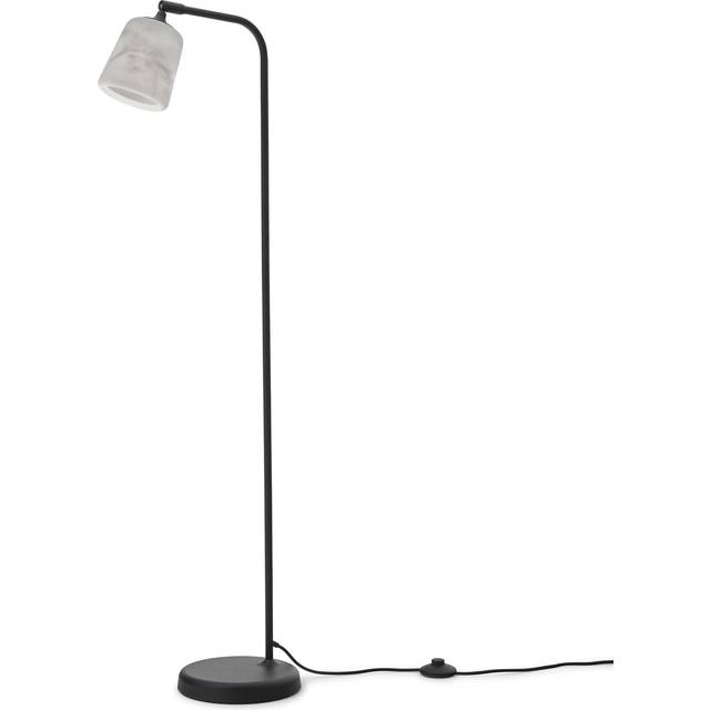 New Works - Material Floor Lamp - Golvlampa - The Black Sheep (White Marble) - H125 x Ø23 cm