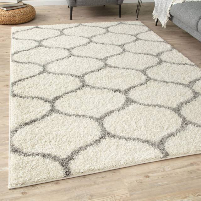Myshaggy Collection Rugs Trellis Design in Ivory- 384 IG - 200cm x 290cm