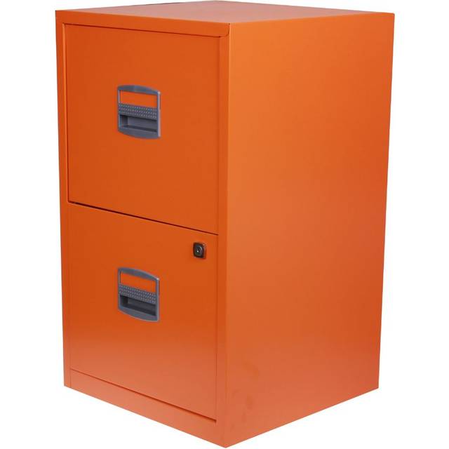 Bisley 2 Drawer A4 Filing Cabinet, Orange