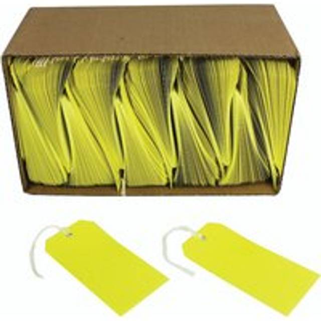 Yellow 120 x 60 mm Strung Tags (Pack of 1000)