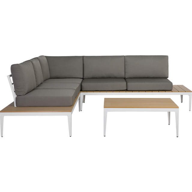 Garden Corner Sofa with Table 5 Seater POSITANO Grey