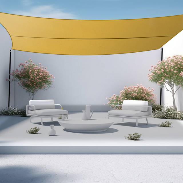 (Sand) Aquariss 3x3m Sun Shade Sail Canopy Polyester UV Block with Free Rope Sunscreen Awning Square