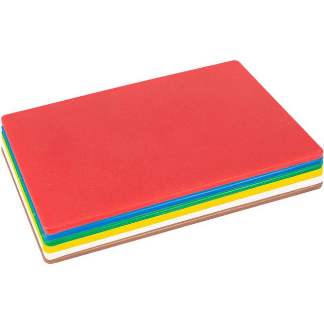 6pc Multi Colour-Coded Plastic Chopping Board Set