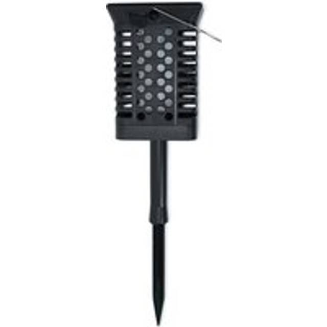 Valuelights - Solar Powered Outdoor Garden Rechargeable Multi Function Black Lantern Spike Light with Flame Effect